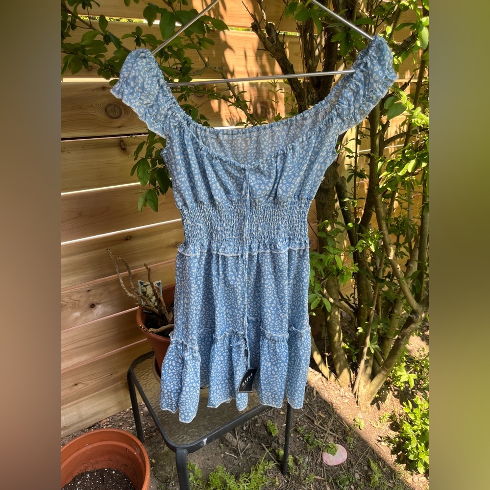 Zaful Leopard Print Blue Dress
